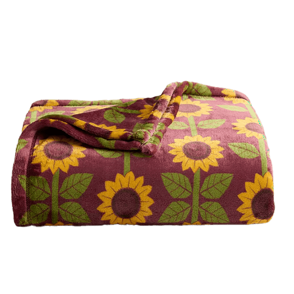 Sunflower Throw Blanket 5 x 6 ft – Cozy Seasonal Accent for Sofa, Bed, or Living Room