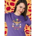 thumbnail image 2 of Cinco De Mayo Cute Calavera Shaped T-Shirt Women -Image by Shutterstock, Female XX-Large, 2 of 4