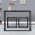 thumbnail image 3 of Yukon Walnut and Black Metal Counter Bar Set, 3 of 9