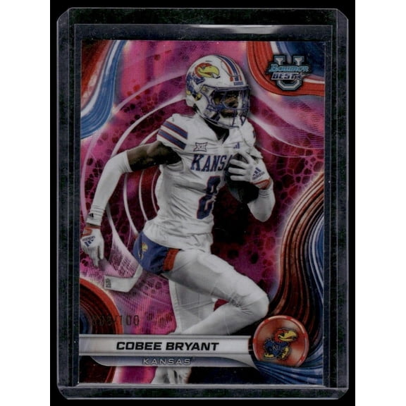 2024 Bowman University Best Cobee Bryant #46 Pink Lava Refractor SN Football Card