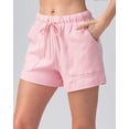 thumbnail image 3 of URBAN DAIZY Women's Casual Shorts Cotton Drawstring Elastic Waist with Pockets Pull On Summer Lounge Active Workout Pants A42_3010 Dusty Pink 3XL, 3 of 5