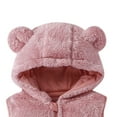 thumbnail image 4 of Cami Tank Thermal Fuzzy with Hood Plain Outfit for Children Boy Girl Fall Winter Sleeveless Fleece Lined Sherpa Loose Fit Jacket Hoods Outfit Child Zip Up 2026 5 Years, 4 of 5