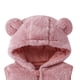 thumbnail image 3 of Chaqueta de invierno para niños, de color sólido, sin mangas, con capucha y cremallera, forro polar, cálida, de poliéster., 3 of 4