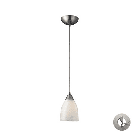 

Pendants 1 Light With Satin Nickel Finish White Swirl Glass 5 inch 60 Watts - World of Lamp