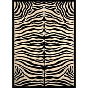 Terra Zebra Woven Area Rug Black and Beige