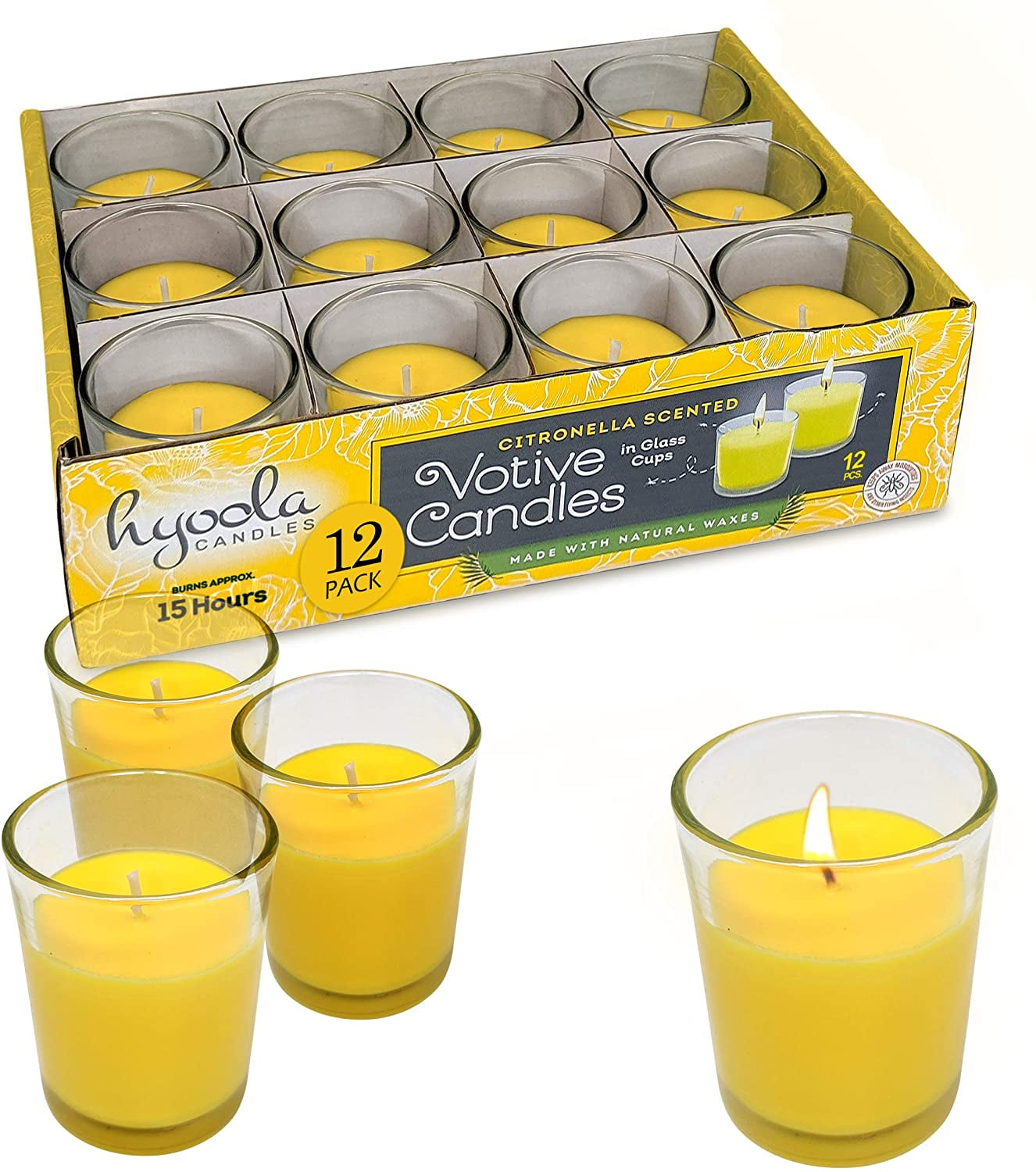 Mosquito Tealight Citronella Candles Insect and Bug Repellent 4 Hour Burn 