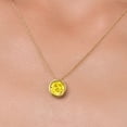 thumbnail image 3 of Gem Stone King 14K Yellow Gold Yellow Zirconia Pendant Necklace for Women (1.50 Cttw, Gemstone, Round 6MM, with 18 inch Chain), 3 of 6