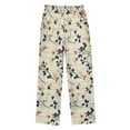 thumbnail image 2 of FORMRS Kids Pajama Pants with Pockets Size 6-8Y Boys Lounge Sleep Bottoms, Beige Leaves Plaid, 2 of 8