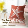 thumbnail image 6 of Summer Coral Tree and Starfish Throw Pillow Cover 18x18 Inch Pack of 2 Orange Beach Starfish Cushion Pillow Case Square Cotton Nautical Coastal Pillowcase for Party Bed Sofa Home Car Bedroom Outdoor, 6 of 6