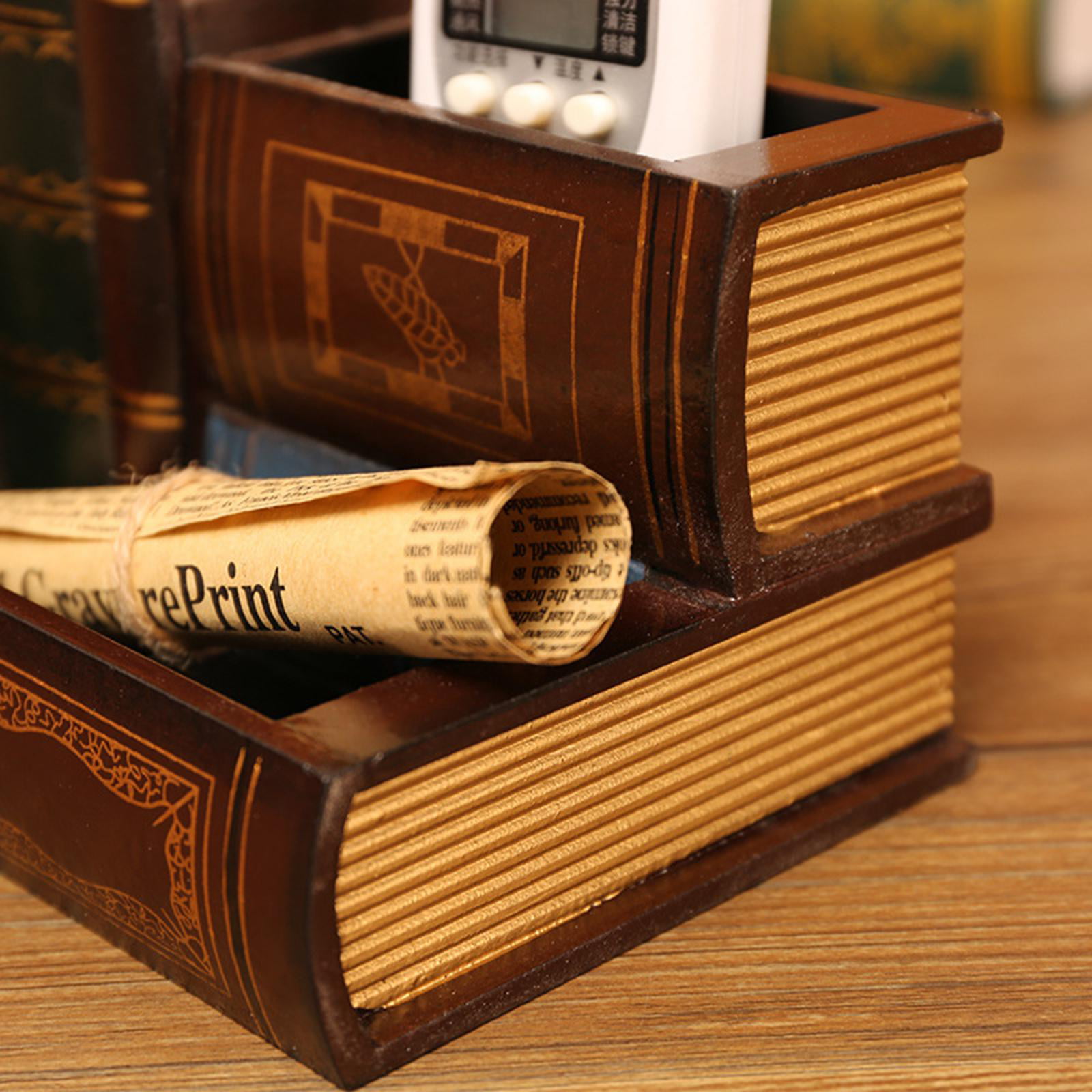Retro Wooden Art Supplies Storage Box Notebooks Pencil Case