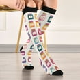 thumbnail image 5 of FORMRS Womens Knee High Socks Casual Long Thick Travel Daily Wear, 2 Pairs, Colorful Jam, 5 of 6