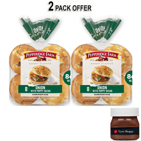 Pepperidge Farm Onion with Poppy Seeds Hamburger Buns, 8-Pack