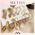 thumbnail image 2 of Juego De Pendientes De metal Escarchado Metiss Con Perlas, 2 of 4