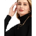 thumbnail image 4 of SSLR Turtleneck Crop Tops for Women Long Sleeve Shirts Mock Neck Base Layer Tops, 4 of 9