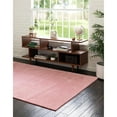 thumbnail image 2 of 4' x 5.5' Solid Pink Hand Knotted Wool Area Throw Rug, 2 of 6