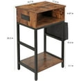 thumbnail image 6 of Oumilen Western Home End Table with Storage Bag, Drawer and Build-In Fast Charging Station with USB Ports Nightstand, Rustic Brown Wood, 6 of 7
