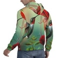 thumbnail image 6 of Wukai Hummingbird Floral Paradise Print Men Hoodies Fleece Sweatshirts Long Sleeve Sweaters Pullover Fall Outfits Winter Clothes-3X-Large, 6 of 7