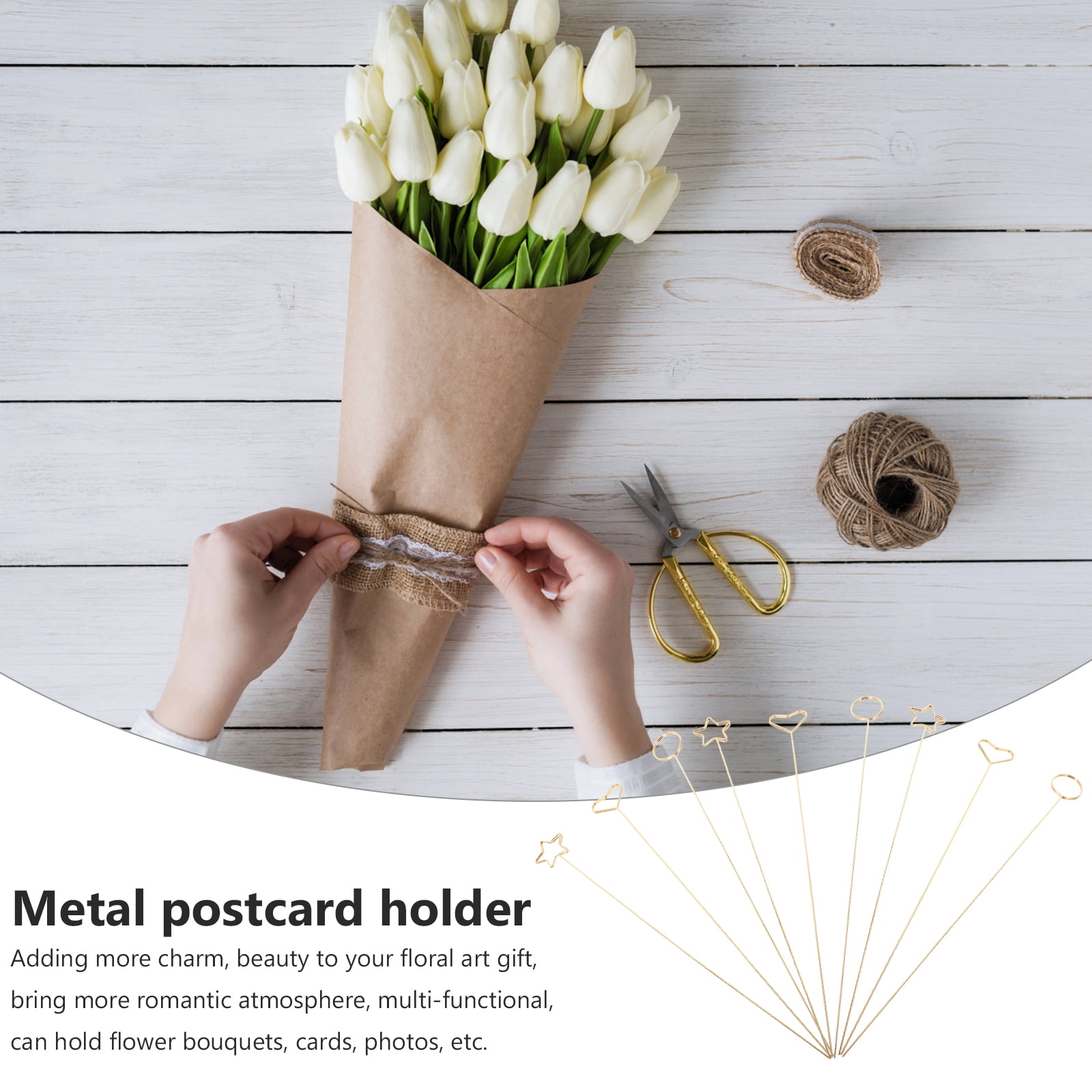 150 pcs  Floral Pick Card Holder Picture Holders Photo Clip Holder Flower Card Holder Stick for Bouquet