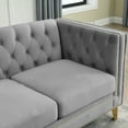 thumbnail image 6 of THOWDEE Velvet L-Shaped Sectional Sofa, 5-Seater, Gray, Includes Loveseat, Corner Piece, Chaise, 6 of 7
