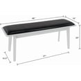 thumbnail image 2 of Kmax Entryway Bench, 46" Dining Bench with Wood Leg Rustic Upholstered Window Bench for Entrance Dining Room Living Room - PU Black, White Legs, 2 of 9