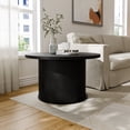 thumbnail image 2 of StorageWorks Tambour Door Round Coffee Table with Storage Shellf, Black, 19.7''H X 35.4''W, 2 of 10