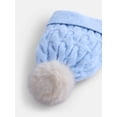 thumbnail image 3 of Scenario Women's Cable Knit Pom Beanie, Polished Blue, 3 of 4