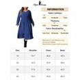 thumbnail image 6 of DARING DIVA Plus Size V Neck High Waist Ruffle Long Sleeve Dress 1X Royal Blue, 6 of 6