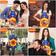 thumbnail image 7 of Colorful Tie Dye Star Pattern Apron-Garden Aprons for Women with Pockets-Cotton Linen Waterproof Kitchen Cooking Gardening Aprons Adjustable for Kitchen,Cooking,BBQ and Salon 33x27 Inch, 7 of 7