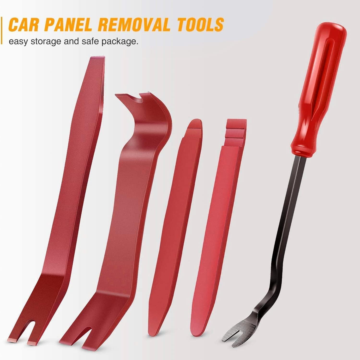 chasenew 5 PCS Nylon Auto Trim Removal Tool Kit No-Scratch Removal Tool Kit for Car Clip Panel & Audio Dashboard Dismantle Black