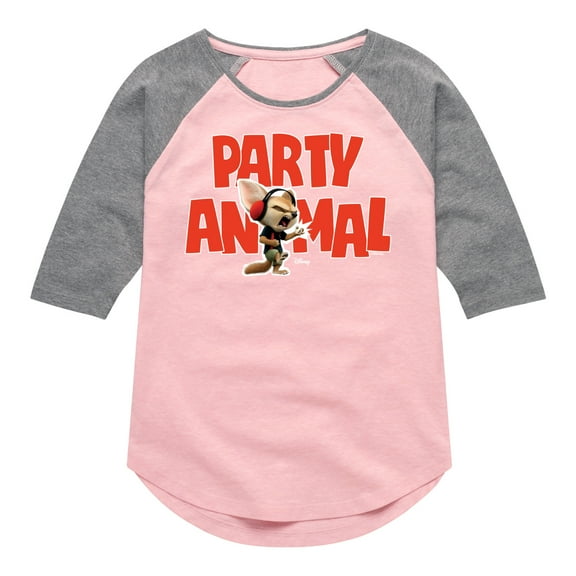 Disney - Party Animal - Toddler & Youth Girls Raglan Graphic T-Shirt