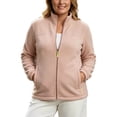 thumbnail image 2 of Women's & Plus Size Micro Polar Fleece Jackets, Fall Winter Zip-up Stand Collar Long Sleeve Cozy Warm Outdoor Coats, S-4XL, 2 of 6