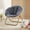 Gray, variant on CONCETTA Folding Saucer Chair, Round X-Large Faux Fur Comfy for Lounge, Bedroom, Adults, White