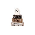 thumbnail image 4 of Halloween Decorations Indoor 4 Piece Stacked Ghost Block Set, Vintage Farmhouse Decor for Mantel Fireplace Shelf, Rustic Black and White Decor for Halloween Party, 4 of 8