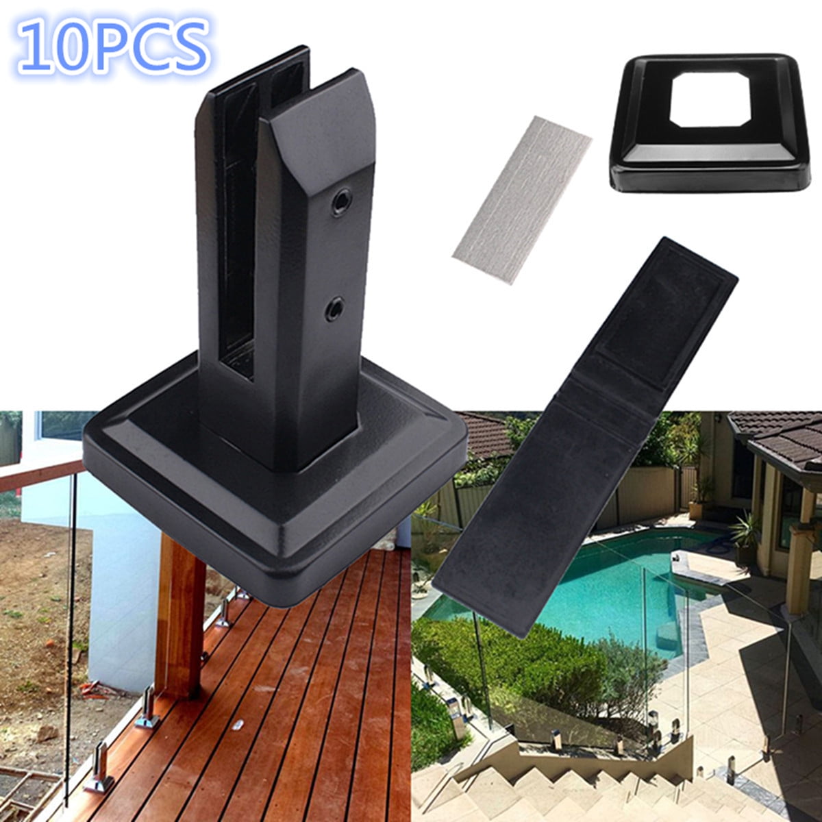 Stair Glass Spigots Pool Fence Balustrade Post Clamps Railing Fixture Holder Hot 
