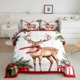 thumbnail image 2 of Feelyou Christmas Reindeer Queen Comforter Set, Dreamy Xmas Animal Bedding Sets, Dreamy Fairy Tale Reversible Bedding Comforter Set, Breathable Home Decor,3 Pieces, 2 of 8