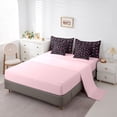 thumbnail image 5 of Feelyou Bowknot Bedding Comforter Set 7 Pieces, Black Pink Queen Bedding Sets, 5 of 7