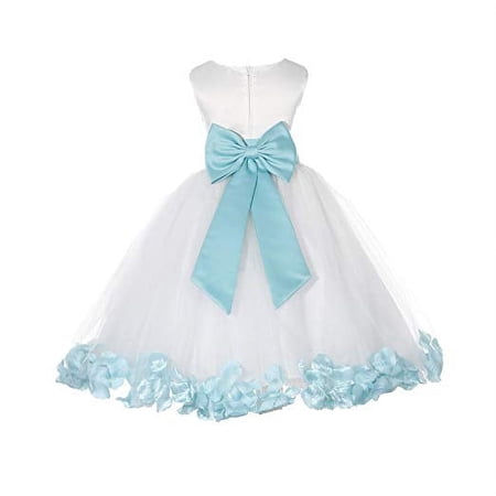 Ekidsbridal Ivory Tulle Rose Petals Flower Girl Dresses Wedding Pageant Ball Gown Birthday Party Easter Summer 302T 10