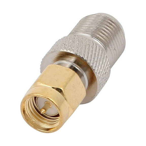 F Type Female Jack to SMA Male Straight Adapter Coaxial Connector Silver Tone
