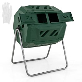 Sac De Compost Pliable Qeunrtiy 34 Gallons Avec Couvercle - Collecteur De Déchets De Jardin Et Engrais, Noir, 45x80cm