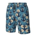 thumbnail image 6 of Uemuo Anchors Pattern Men's Swim Trunks Hawaiian Beach Bathing Suit Swimsuits Beach Quick-Dry Shorts with Pockets-X-Large, 6 of 9