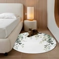 thumbnail image 3 of Eucalyptus Leaves Round Area Rug 4 FT, Non Slip Indoor Outdoor Rug, Spring Sage Green Summer Botanical Washable Soft Circular Carpet Non-Shedding Floor Mat for Coffee Table Nursery Foyer Balcony, 3 of 8