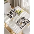 thumbnail image 5 of Brown Geometric Placemats Set of 8, Vintage Black White Striped Abstract Art Placemats for Dining Table, Place Mats for Kitchen Tabletop, Waterproof Wipeable Dining Table Mats Set, 5 of 9