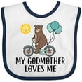 thumbnail image 3 of Inktastic My Godmother Loves Me Bear Boys or Girls Baby Bib, 3 of 4