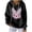 A Black, variant on Women's Hoodies Ndbuld Ladies' Fashionable Casual Printed Solid Color Long Sleeved Pocket Hooded Groove Stripe Top Hoodie Black XXL