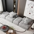 thumbnail image 6 of Modern Oversized Modular Sectional Sofa with 2 Ottoman and 2 seat,Sparkling Chenille Fabric Soft Cushion Sofa with 4 Pillows,4 PCS DIY Combination Tufted Sofa,No Assembly Required,GREY, 6 of 7