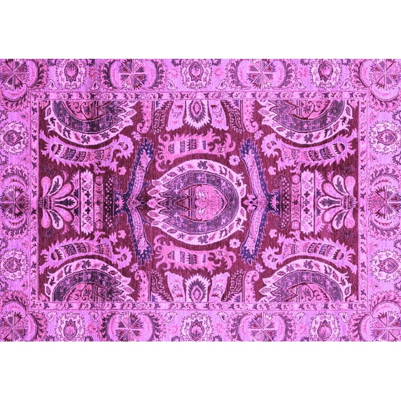 Ahgly Company Indoor Rectangle Abstract Purple Modern Area Rugs, 8' x 12'