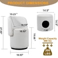 thumbnail image 5 of PAPROOS Swivel Accent Chair with Storage and Cat Bed Stool, 360° Upholstered Barrel Chair, Teddy Vanity Chair for Bedroom, Makeup Room, Small Spaces, White-Teddy, 5 of 11