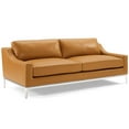 thumbnail image 2 of Modway Harness 83.5" Stainless Steel Base Leather Sofa in Tan, 2 of 8