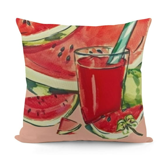 YINGXI Decorative Throw Pillow Cover, Red Green Decor, Seasonal Home Decoration for Sofa Couch 12x12in