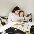thumbnail image 5 of Homewish Black White Butterfly Girl 3-Piece Full Size Comforter Sets,Exotic Style Bedding Comforter Set,Dreamy Princess Lightweight Bedding Sets,Luxury Bedroom Decor,Reversible, 5 of 8
